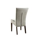 Chaise en bois rembourre JINIDIS-CHAOS Blanc Cuir vritable