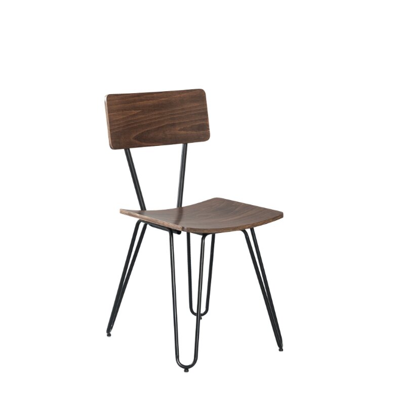 Chaise en mtal et bois style industriel rtro SUMAR