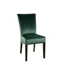 Chaise en bois rembourr�e JINIDIS-200 Weng� (Noyer fonc�) Cuir v�ritable