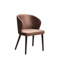 Chaise op�ra en bois rembourr�e CAZZUO A H�tre fonc� Cuir v�ritable
