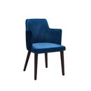 Chaise en bois rembourr�e CIZERO A H�tre fonc� Cuir v�ritable