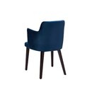 Chaise en bois rembourr�e CIZERO A H�tre fonc� Cuir v�ritable