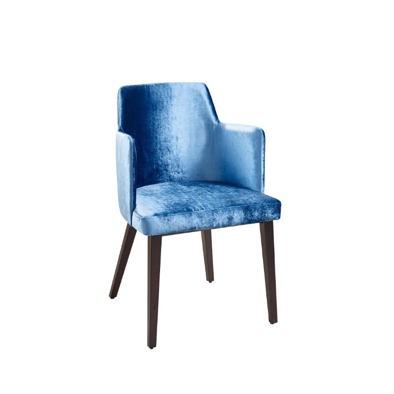 Chaise en bois rembourre CIZERO A Weng (Noyer fonc) Tissus