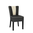 Chaise en bois rembourre TORAN-STRIPES  Blanc Simili-cuir