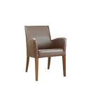 Chaise en bois rembourr�e HARRY A Blanc Simili-cuir