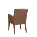 Chaise en bois rembourr�e HARRY A Blanc Cuir v�ritable