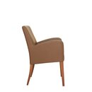 Chaise en bois rembourr�e HARRY A Noyer clair Cuir v�ritable