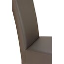 Chaise en bois teintée noyer foncé avec assise simili cuir PATIA-PLUS-S Simili-cuir antique brun