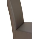 Chaise en bois teinte noyer fonc avec assise simili cuir PATIA-PLUS-S Simili-cuir Gris