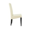 Chaise en bois teinte noyer fonc avec assise simili cuir PATIA-PLUS-S Simili-cuir Gris