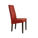 Chaise en bois teinte noyer fonc avec assise simili cuir PATIA-PLUS-S Simili-cuir Gris