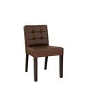 Chaise en bois rembourr�e capitonn�e COMO Cuir v�ritable