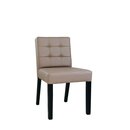 Chaise en bois rembourr�e capitonn�e COMO Cuir v�ritable