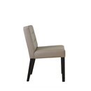 Chaise en bois rembourr�e capitonn�e COMO Cuir v�ritable