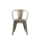 Chaise style rtro industriel en mtal TIXAR A Argent vieilli