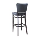 Chaise de bar en bois teinte weng assise en simili cuir noir AKINA-100 B Tissus