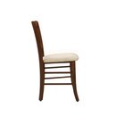 Chaise en bois assise rembourre ITALAX Blanc Simili-cuir