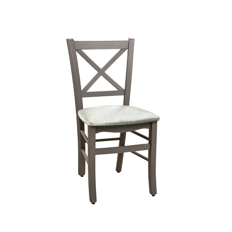 Chaise en bois assise rembourre ITALAX Blanc Simili-cuir antique
