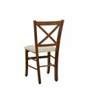 Chaise en bois assise rembourre ITALAX Weng (Noyer fonc) Tissus