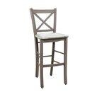 Chaise de bar en bois assise rembourr�e ITALAX BP Noyer am�ricain Simili-cuir