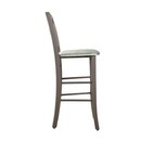 Chaise de bar en bois assise rembourre ITALAX BP Chne gris Tissus