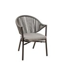 Chaise dextrieur aluminium et fibres tresses REMONATA gris