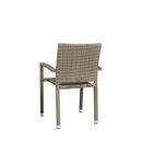 Chaise dextrieur rsine tresse PANAMA gris clair