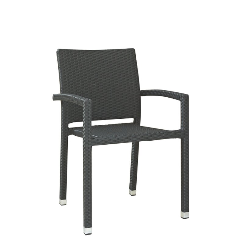 Chaise dextrieur rsine tresse PANAMA noir