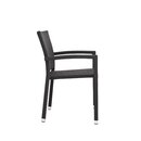 Chaise extrieure aluminium rsine tresse PANAMA noir sans coussin