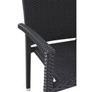 Chaise extrieure aluminium rsine tresse PANAMA noir sans coussin