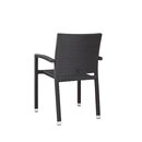 Chaise extrieure aluminium rsine tresse PANAMA noir Coussin beige