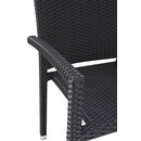 Chaise extrieure aluminium rsine tresse PANAMA noir Coussin beige