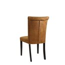 Chaise en bois rembourrée capitonnée GARY-3 Hêtre naturel Simili-cuir antique