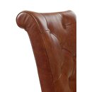 Chaise en bois rembourrée capitonnée GARY-3 Cerisier Simili-cuir antique