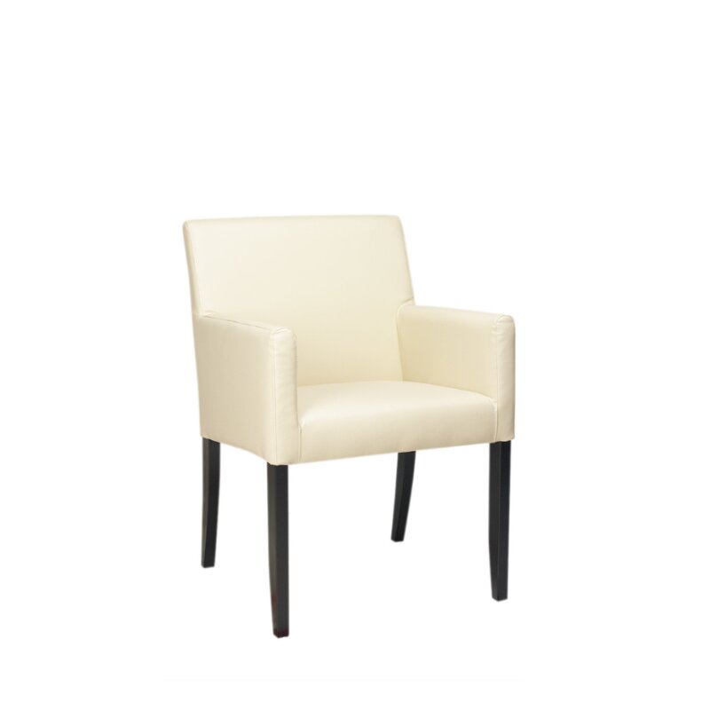 Chaise en bois rembourre SALVO ARM Weng (Noyer fonc) Tissus