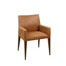 Chaise en bois rembourre SURO-ARM Blanc Simili-cuir