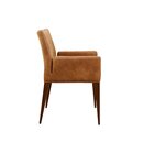 Chaise en bois rembourre SURO-ARM Blanc Simili-cuir