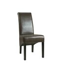 Chaise en bois rembourre LEONA Weng (Noyer fonc) Tissus