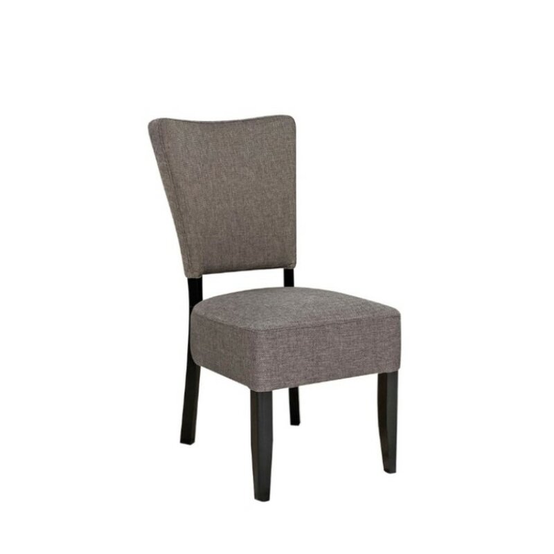 Chaise en bois rembourre AKINA-HIGH Blanc Simili-cuir