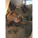 Tabouret de bar en mtal style rtro industriel TOXOR B noir et bois