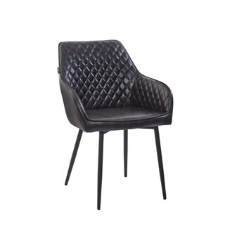 Chaise style industriel en mtal rembourre simili cuir...