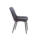 Chaise style industriel en mtal rembourre simili cuir LINA STEP CHOCOLAT