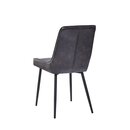 Chaise style industriel en mtal rembourre simili cuir LINA STEP CHOCOLAT