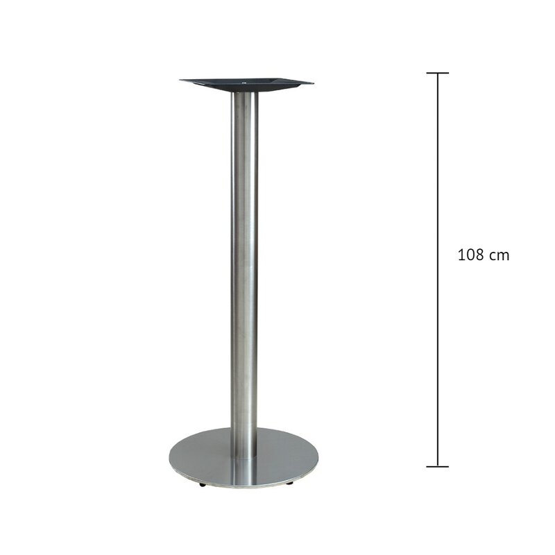 Pied de table haute inox bross rond TG-400-EH (haut. 108cm)