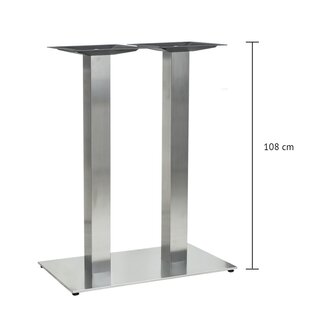 Pied de table haute double inox bross rectangulaire...