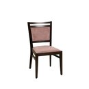 Chaise en bois rembourr�e SIRVA-472-P Blanc Simili-cuir