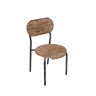 Chaise en mtal et bois vintage MALAGA