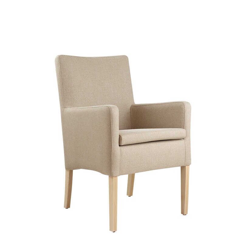 Chaise en bois rembourre JAMES Weng (Noyer fonc) Tissus