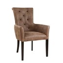 Chaise rembourre capitonne GARY-ARM Blanc Simili-cuir