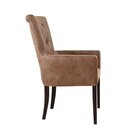 Chaise rembourre capitonne GARY-ARM Blanc Simili-cuir